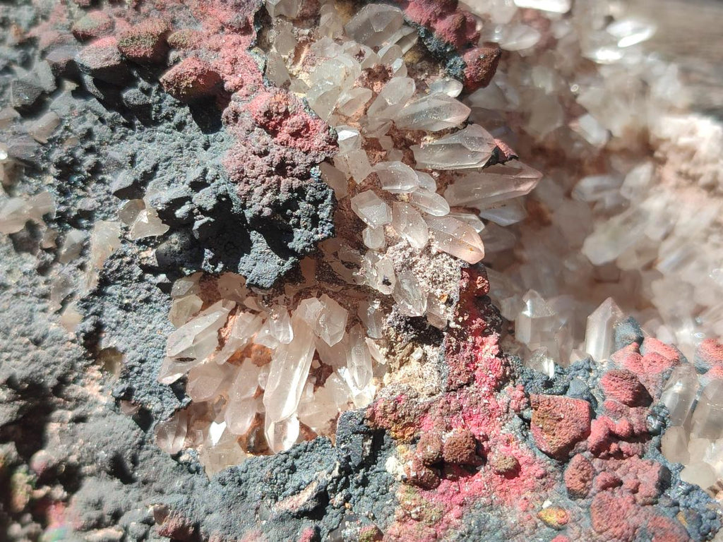 Natural Large Goethite Coated Blacknite Quartz Cluster x 1 From Madagascar