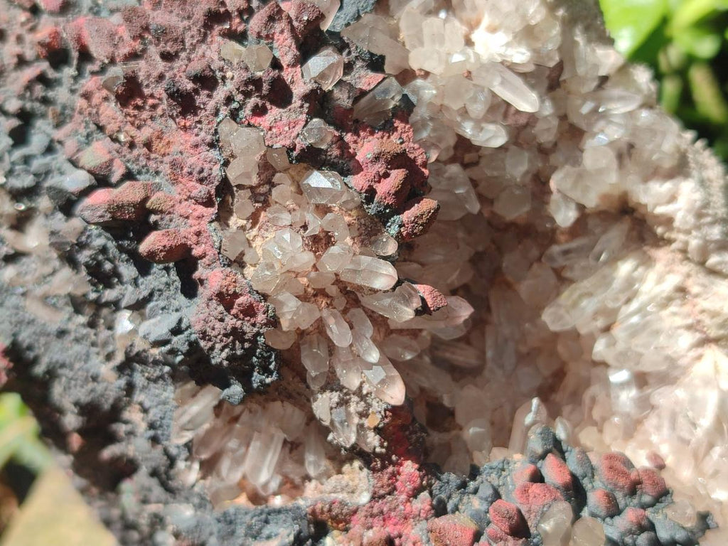 Natural Large Goethite Coated Blacknite Quartz Cluster x 1 From Madagascar