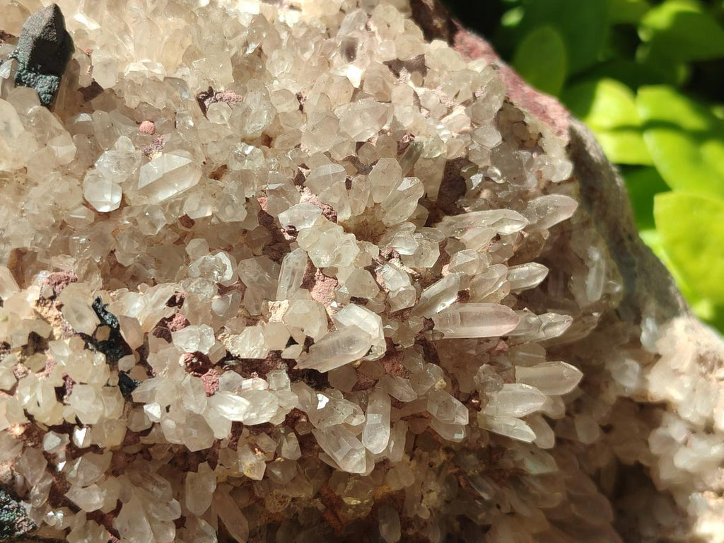 Natural Large Goethite Coated Blacknite Quartz Cluster x 1 From Madagascar