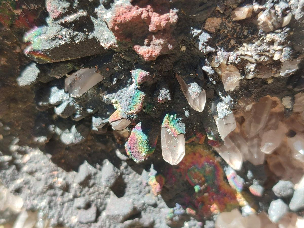 Natural Large Goethite Coated Blacknite Quartz Cluster x 1 From Madagascar