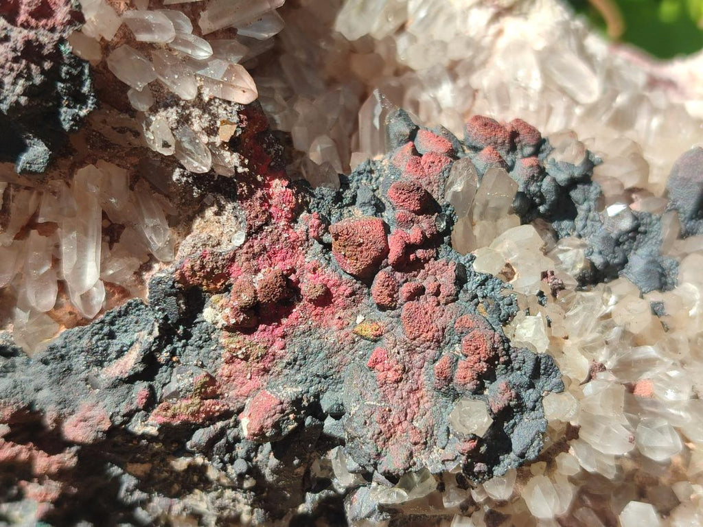 Natural Large Goethite Coated Blacknite Quartz Cluster x 1 From Madagascar