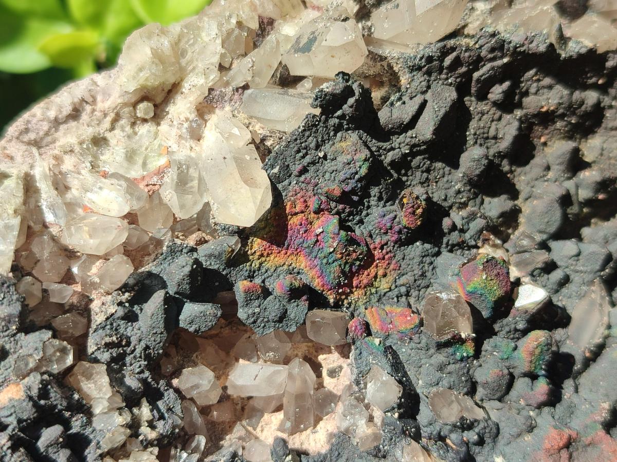 Natural Large Goethite Coated Blacknite Quartz Cluster x 1 From Madagascar