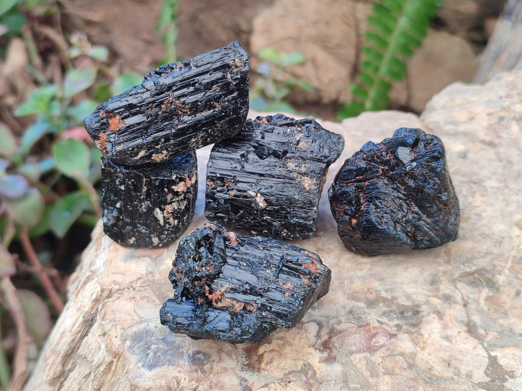 Natural Rough Black Tourmaline Crystals x 35 From Zambia