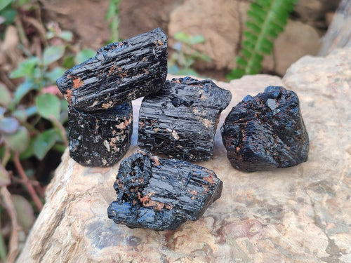Natural Rough Black Tourmaline Crystals x 35 From Zambia
