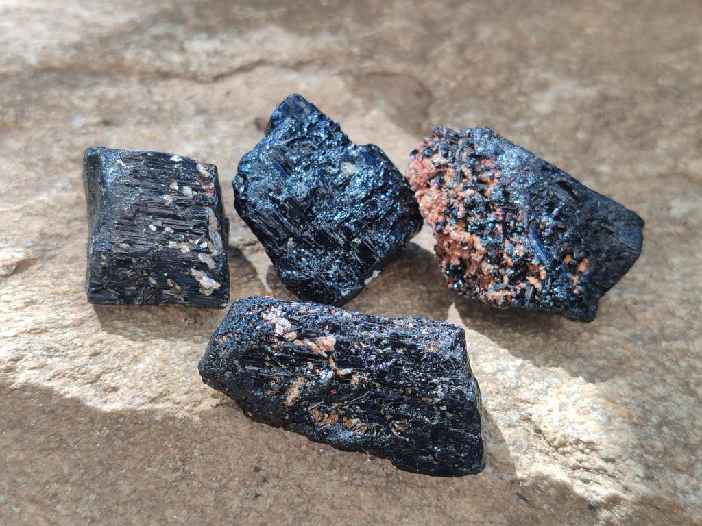 Natural Rough Black Tourmaline Crystals x 35 From Zambia