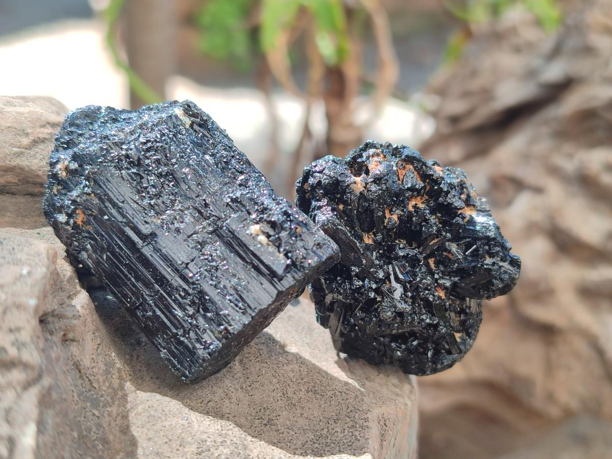 Natural Rough Black Tourmaline Crystals x 35 From Zambia