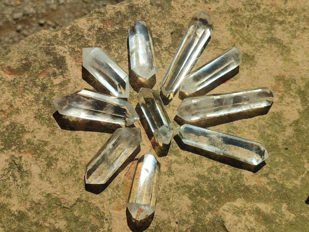Polished Double Terminated Clear Quartz Crystals x 24 From Madagascar