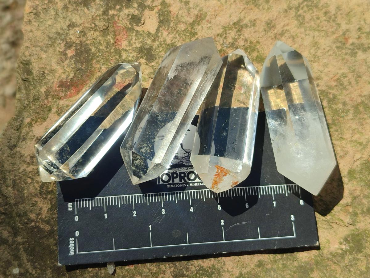 Polished Double Terminated Clear Quartz Crystals x 24 From Madagascar