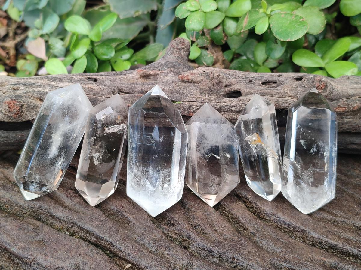 Polished Double Terminated Clear Quartz Crystals x 24 From Madagascar