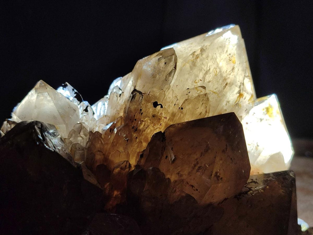 Natural Large Cascading White Phantom Smokey Luena Quartz Cluster x 1 From Luena, Congo