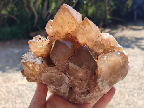 Natural Large Cascading White Phantom Smokey Luena Quartz Cluster x 1 From Luena, Congo