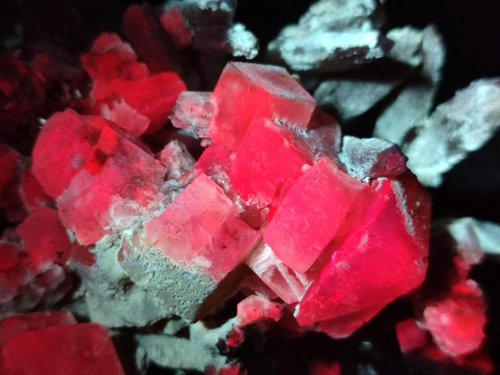 Natural Rhomboherdral and Spearhead Calcite Cluster Specimens x 2 From Albert's Mountain, Lesotho