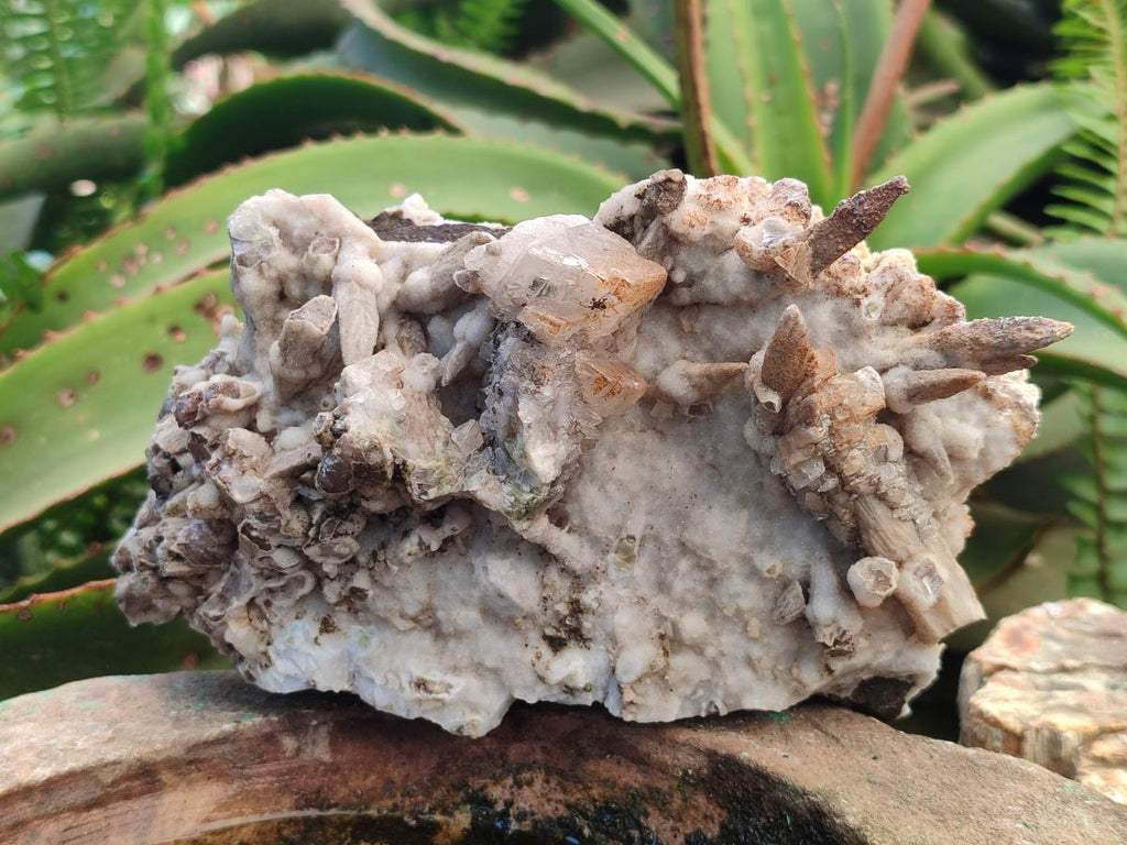 Natural Rhomboherdral and Spearhead Calcite Cluster Specimens x 2 From Albert's Mountain, Lesotho