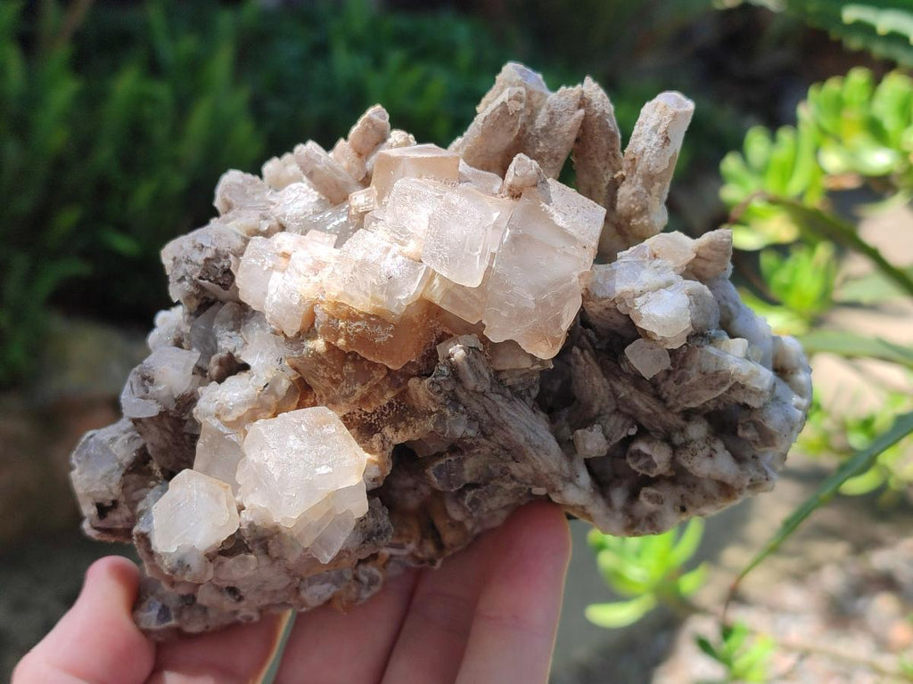 Natural Rhomboherdral and Spearhead Calcite Cluster Specimens x 2 From Albert's Mountain, Lesotho