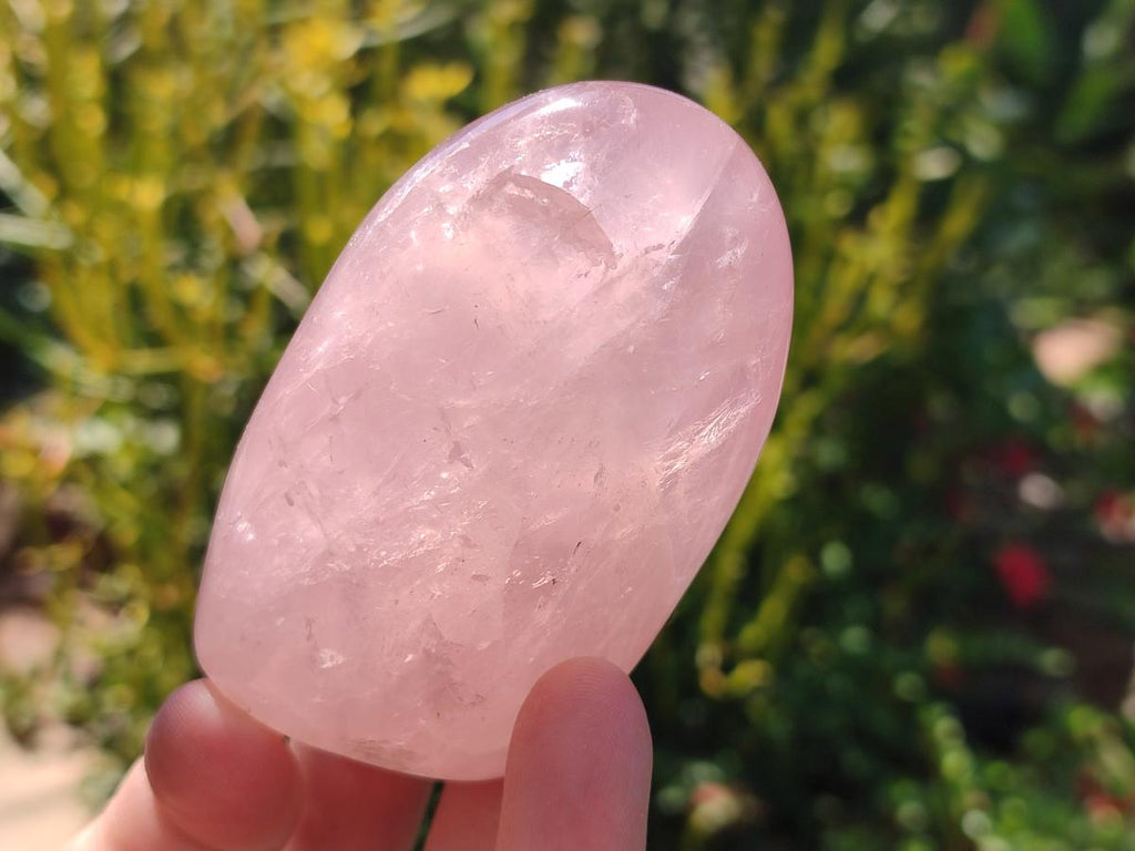 Polished Gemmy Rose Quartz Standing Display Pieces x 5 From Madagascar