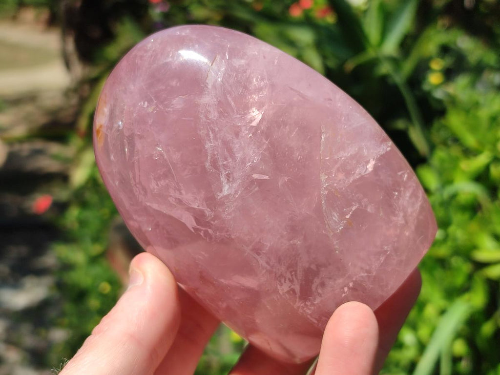 Polished Gemmy Rose Quartz Standing Display Pieces x 5 From Madagascar