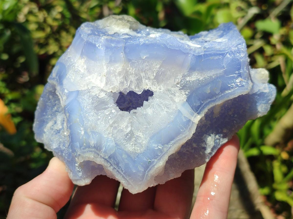 Natural Blue Lace Agate Specimens x 3 From Nsanje, Malawi - Toprock Gemstones and Minerals 