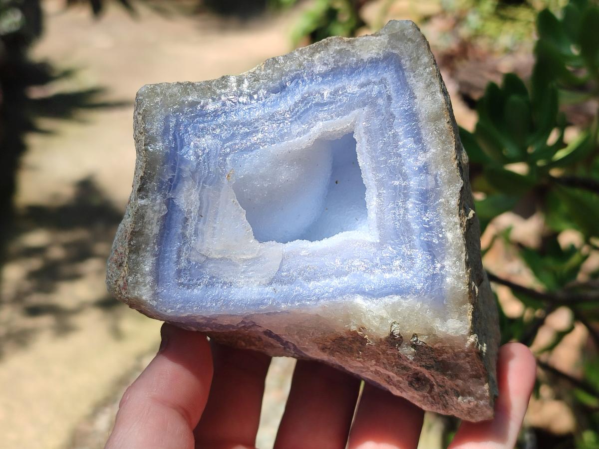 Natural Blue Lace Agate Specimens x 3 From Nsanje, Malawi - Toprock Gemstones and Minerals 