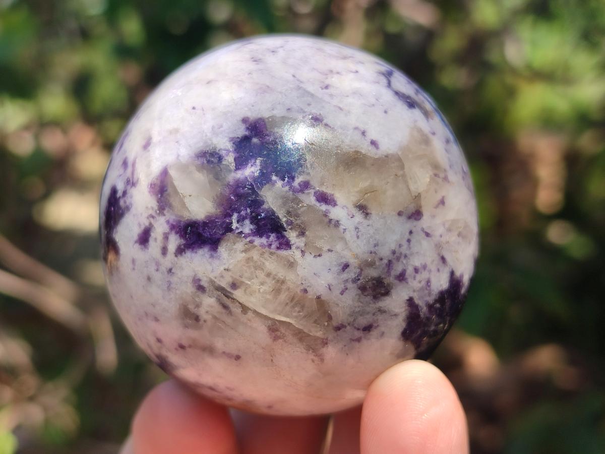 Polished Silver Leaf Lepidolite Spheres x 5 From Zimbabwe - Toprock Gemstones and Minerals 