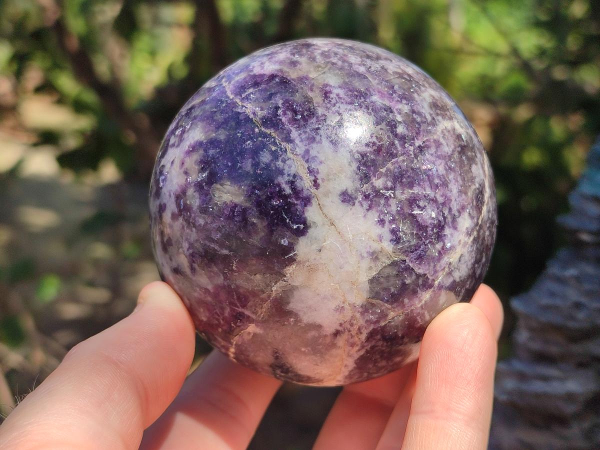 Polished Silver Leaf Lepidolite Spheres x 5 From Zimbabwe - Toprock Gemstones and Minerals 