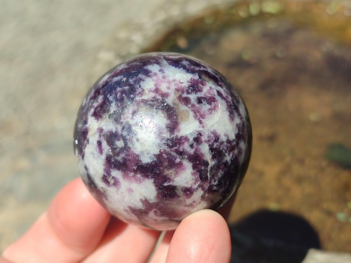Polished Silver Leaf Lepidolite Spheres x 5 From Zimbabwe - Toprock Gemstones and Minerals 