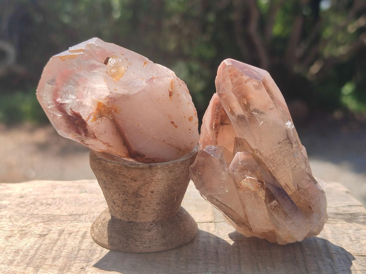 Natural Red Hematoid Quartz Crystals and Clusters x 12 From Karoi, Zimbabwe - Toprock Gemstones and Minerals 