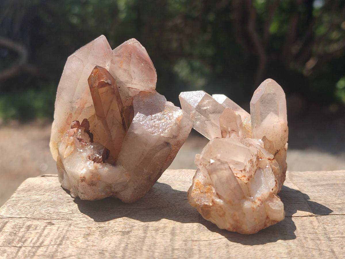 Natural Red Hematoid Quartz Crystals and Clusters x 12 From Karoi, Zimbabwe - Toprock Gemstones and Minerals 