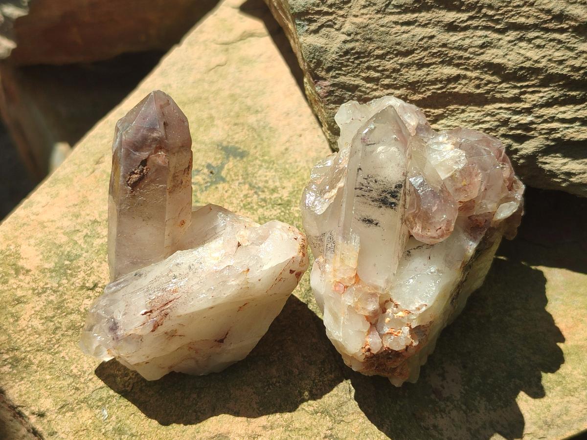 Natural Red Hematoid Quartz Crystals and Clusters x 12 From Karoi, Zimbabwe - Toprock Gemstones and Minerals 