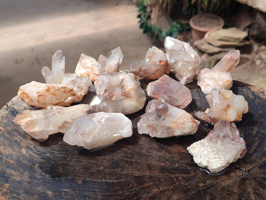 Natural Red Hematoid Quartz Crystals and Clusters x 12 From Karoi, Zimbabwe - Toprock Gemstones and Minerals 