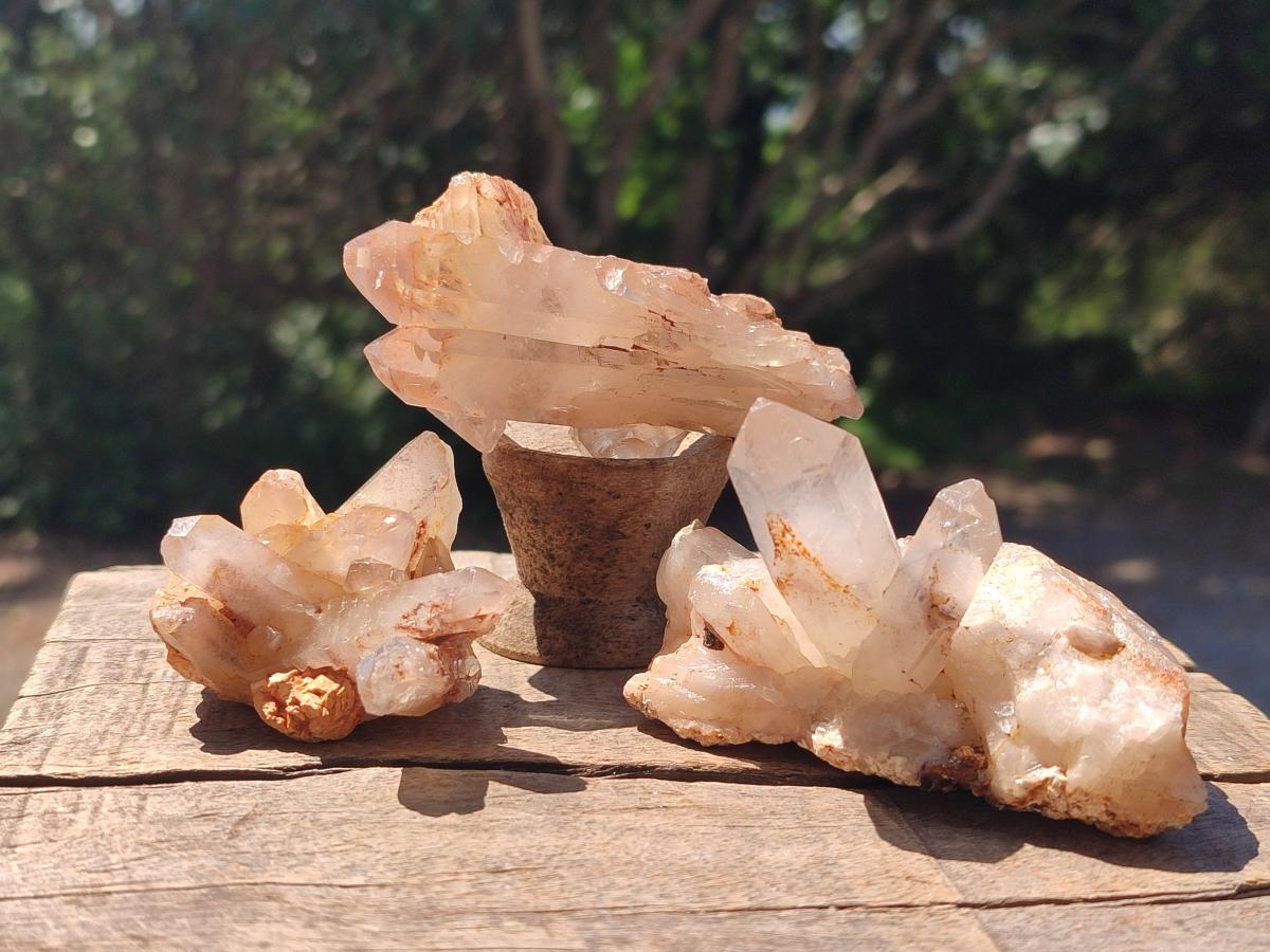 Natural Red Hematoid Quartz Crystals and Clusters x 12 From Karoi, Zimbabwe - Toprock Gemstones and Minerals 