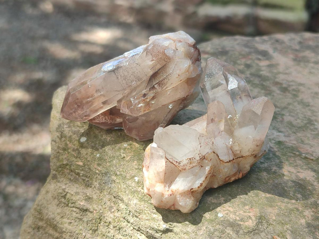 Natural Red Hematoid Quartz Crystals and Clusters x 12 From Karoi, Zimbabwe - Toprock Gemstones and Minerals 