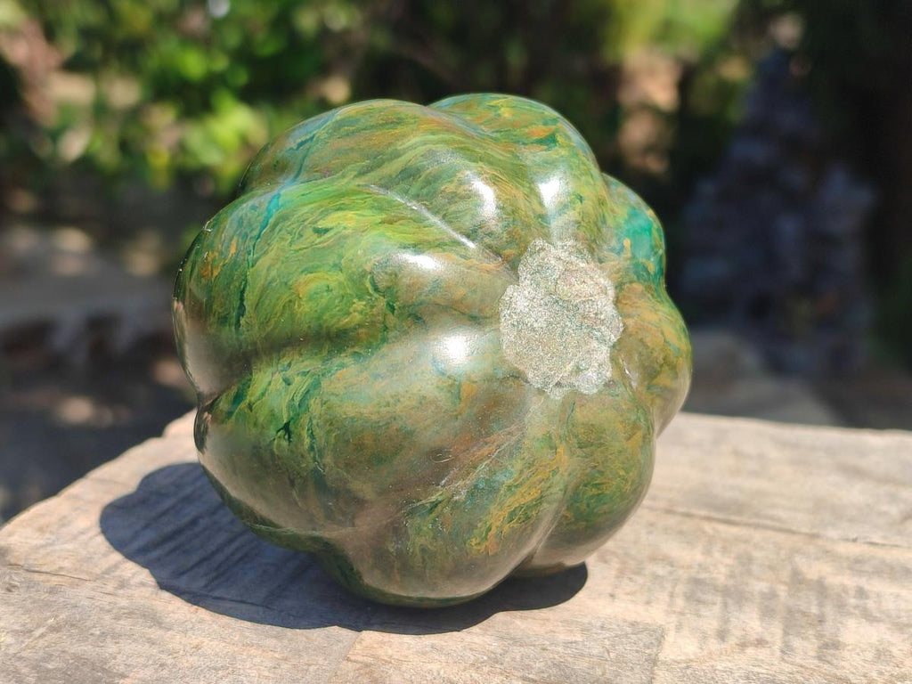 Hand Made Verdite Pumpkins Carvings x 3 From Zimbabwe - Toprock Gemstones and Minerals 