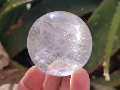 Polished Rock Crystal Balls x 2 From Amoron’i Mania, Madagascar - Toprock Gemstones and Minerals 