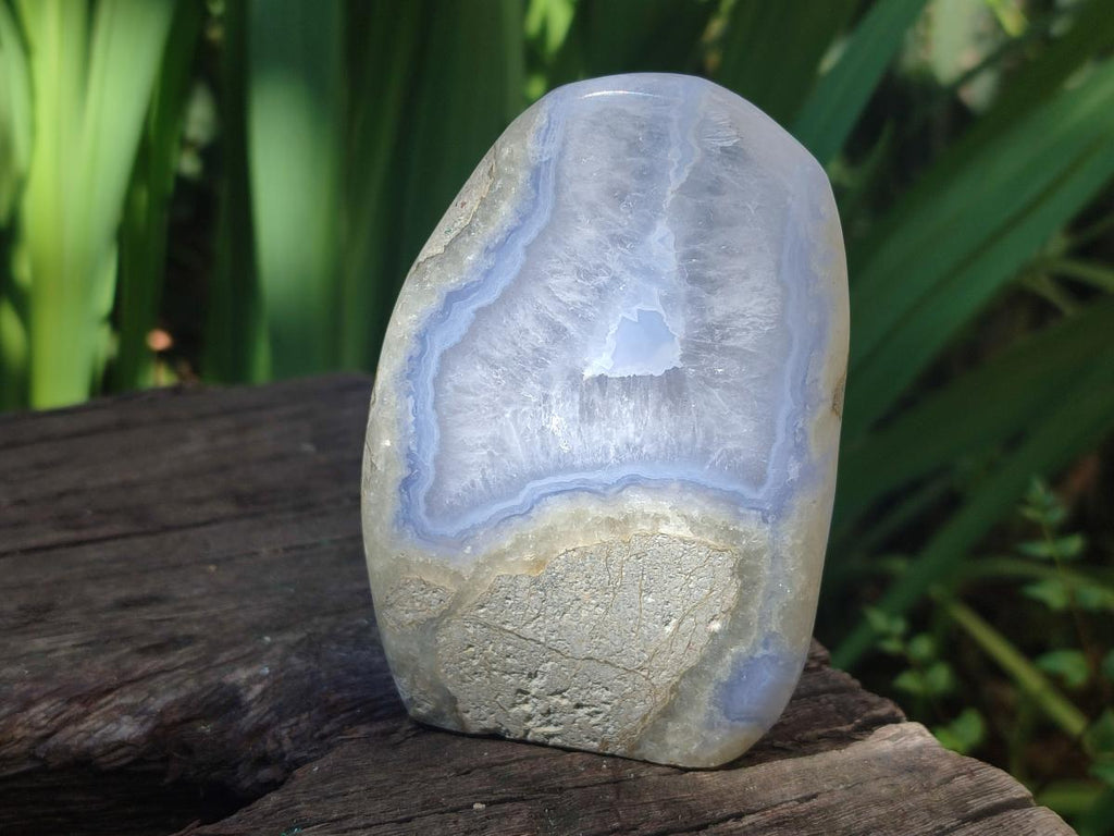 Polished Blue Lace Agate Standing Display Pieces x 3 From Nsanje, Malawi - Toprock Gemstones and Minerals 