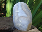 Polished Blue Lace Agate Standing Display Pieces x 3 From Nsanje, Malawi - Toprock Gemstones and Minerals 