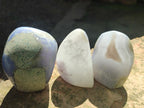 Polished Blue Lace Agate Standing Display Pieces x 3 From Nsanje, Malawi - Toprock Gemstones and Minerals 