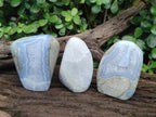 Polished Blue Lace Agate Standing Display Pieces x 3 From Nsanje, Malawi - Toprock Gemstones and Minerals 