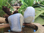 Polished Blue Lace Agate Standing Display Pieces x 3 From Nsanje, Malawi - Toprock Gemstones and Minerals 