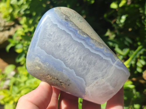 Polished Blue Lace Agate Standing Display Pieces x 3 From Nsanje, Malawi - Toprock Gemstones and Minerals 