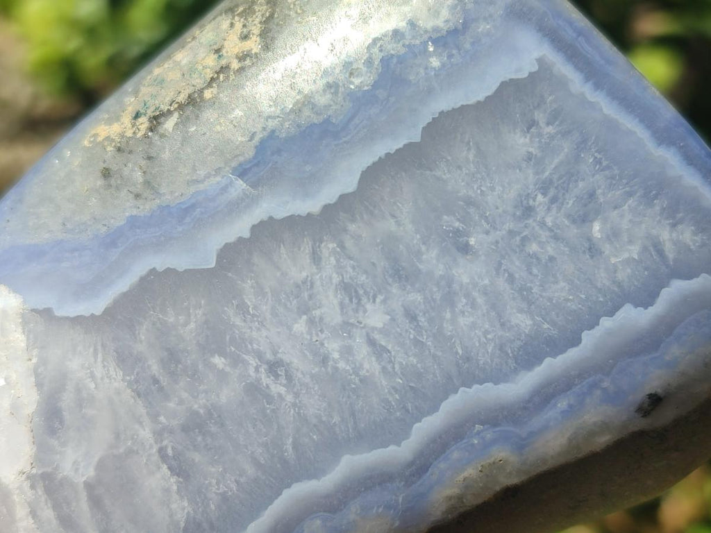 Polished Blue Lace Agate Standing Display Pieces x 3 From Nsanje, Malawi - Toprock Gemstones and Minerals 