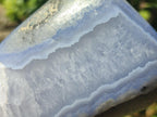 Polished Blue Lace Agate Standing Display Pieces x 3 From Nsanje, Malawi - Toprock Gemstones and Minerals 