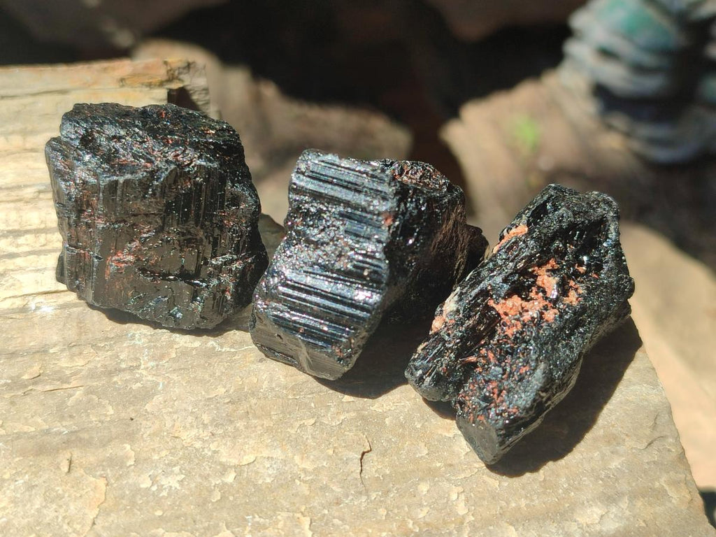 Natural Rough Black Tourmaline Crystals x 72 From Zambia - Toprock Gemstones and Minerals 