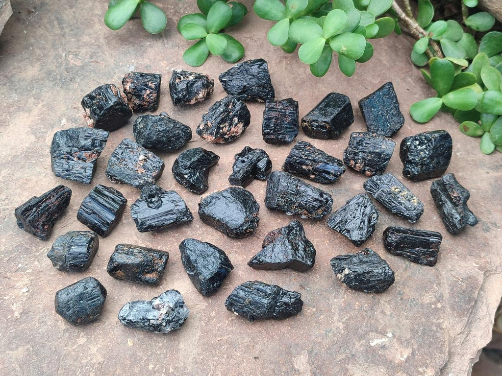 Natural Rough Black Tourmaline Crystals x 72 From Zambia - Toprock Gemstones and Minerals 