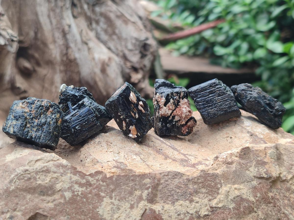 Natural Rough Black Tourmaline Crystals x 72 From Zambia - Toprock Gemstones and Minerals 