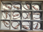 Hand Made Thulite Copper Wire Wrapped Double Terminated Necklaces x 12 From Mozambique - Toprock Gemstones and Minerals 