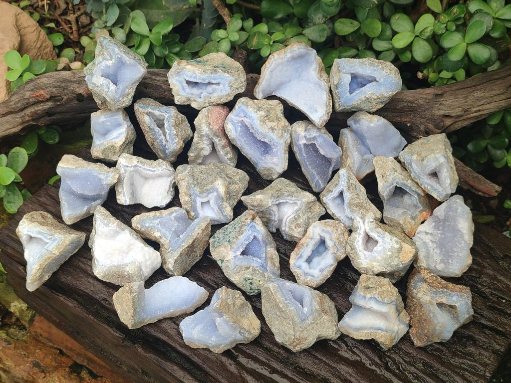 Natural Blue Lace Agate Geode Specimens x 35 From Nsanje, Malawi - Toprock Gemstones and Minerals 