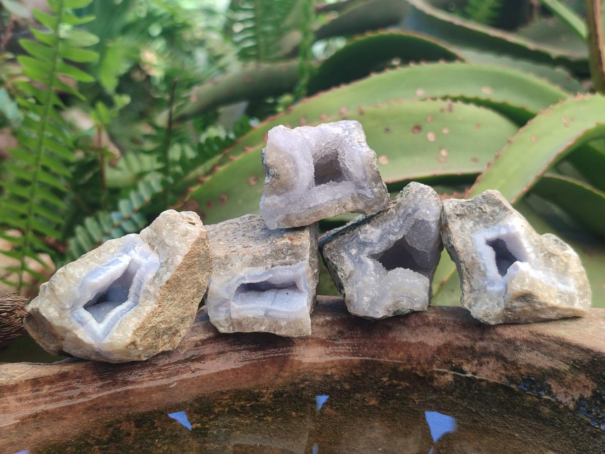 Natural Blue Lace Agate Geode Specimens x 35 From Nsanje, Malawi - Toprock Gemstones and Minerals 