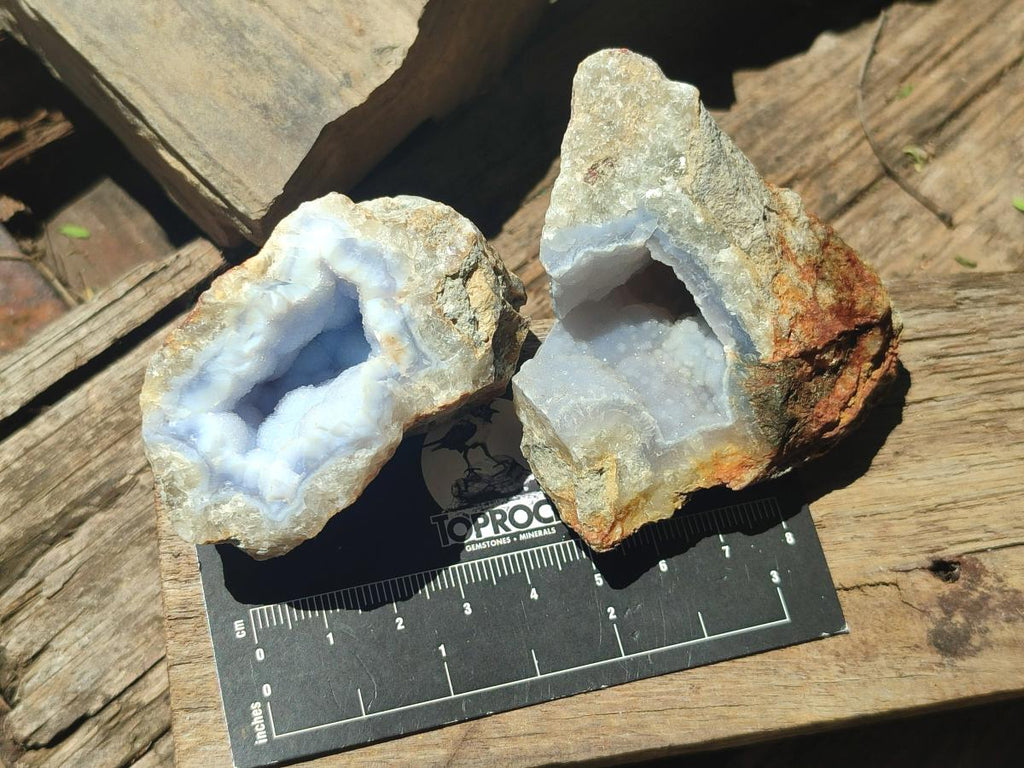 Natural Blue Lace Agate Geode Specimens x 35 From Nsanje, Malawi - Toprock Gemstones and Minerals 