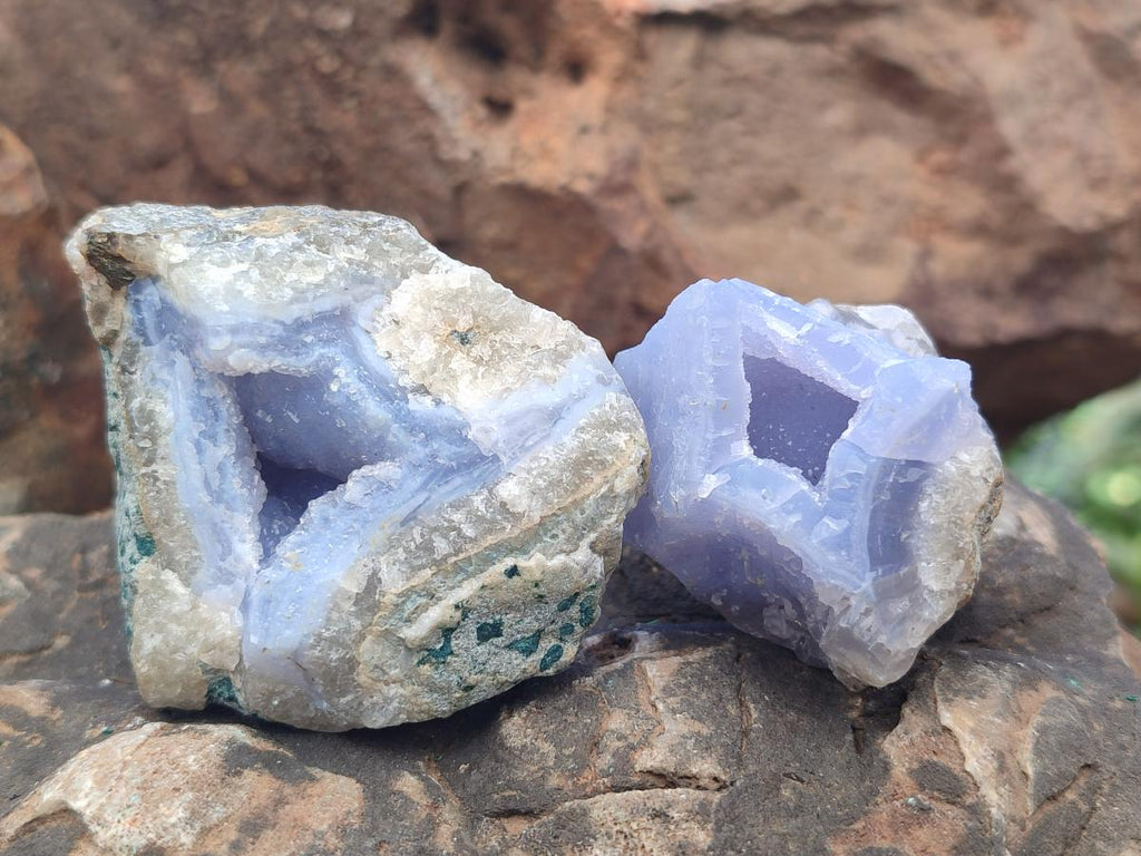 Natural Blue Lace Agate Geode Specimens x 35 From Nsanje, Malawi - Toprock Gemstones and Minerals 