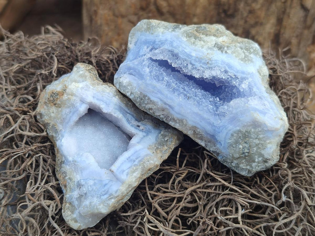 Natural Blue Lace Agate Geode Specimens x 35 From Nsanje, Malawi - Toprock Gemstones and Minerals 